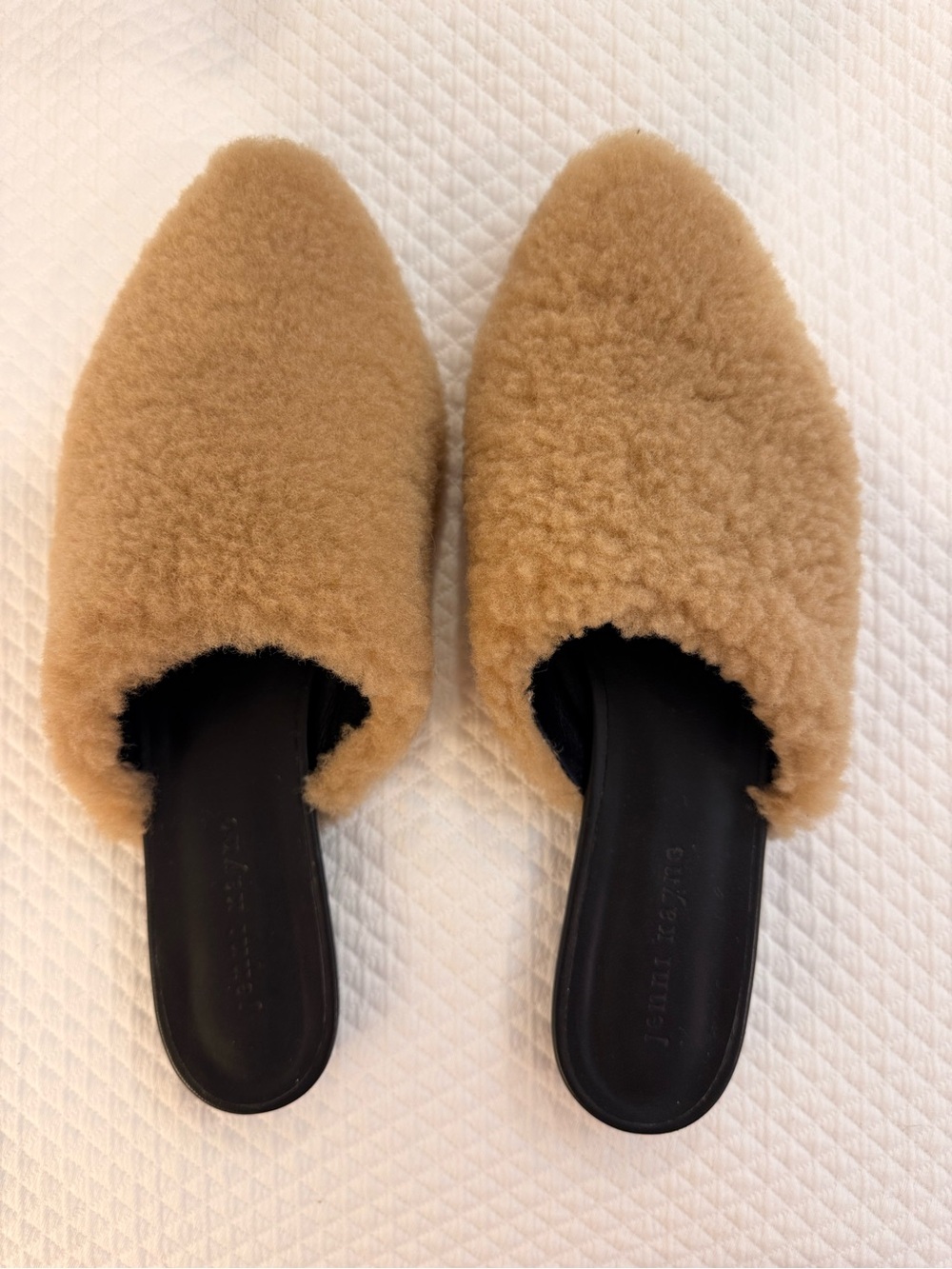 Jenni Kayne Tan Shearling Slip-On Mules